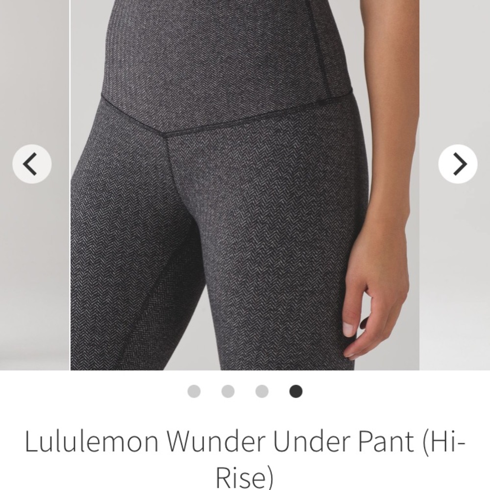 Lululemon Wunder Under Leggings Light Grey Herringbone